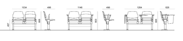 VOLÉE NET SOFT - Freestanding beam seating with tip-up seats by Diemmebi - view 3