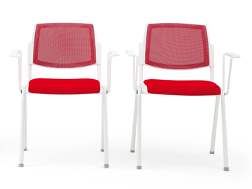VOLÉE NET SOFT - Stackable fabric chair with armrests by Diemmebi - view 2