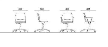 VOLÉE PLASTIC - Chair with castors with 5-spoke base by Diemmebi - view 3
