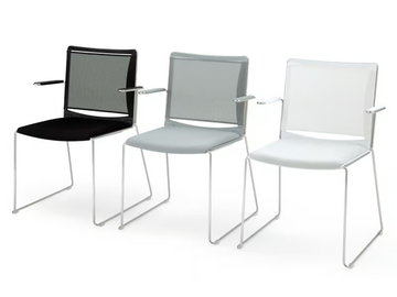 S’MESH SOFT - Sled base polypropylene chair with armrests by Diemmebi - view 2