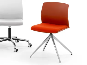 LIBRA EASY SOFT - Trestle-based plastic chair with integrated cushion by Diemmebi - view 2