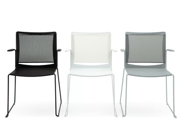 S’MESH PLASTIC - Sled base polypropylene chair with armrests by Diemmebi - view 2
