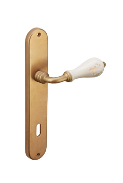 MARTA - Brass and porcelain door handle on back plate by Dnd - view 3