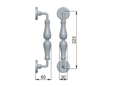 MARTINA - Brass and porcelain pull handle by Dnd - view 3