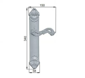 NINFA - Brass door handle on back plate by Dnd - view 3