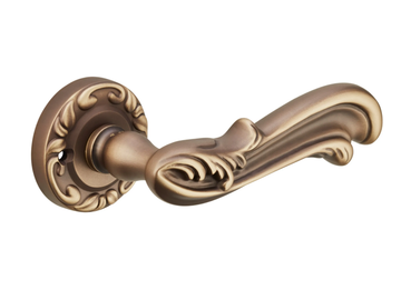ELETTRA - Brass door handle on rose by Dnd - view 2