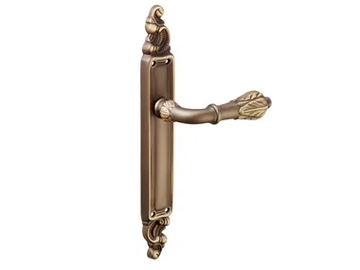FRONDA - Brass door handle on back plate by Dnd - view 2