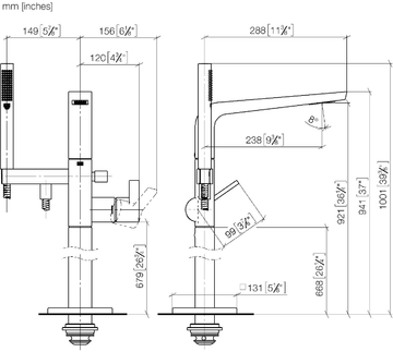 CL.1 25863705 - Floor standing bathtub mixer with hand shower by Dornbracht - view 3