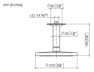 IMO 28669970 - Ceiling mounted overhead shower with arm by Dornbracht - view 3