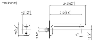 LISSÈ 13801845 - Wall-mounted bathtub spout by Dornbracht - view 3