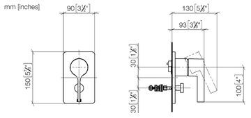 LULU 36122710 - 2 hole shower mixer with diverter by Dornbracht - view 3