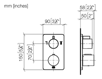 LULU 36426710 - 2 hole shower mixer with plate by Dornbracht - view 3
