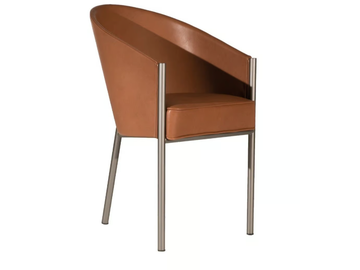 COSTES - Upholstered leather chair with armrests by Driade - view 3