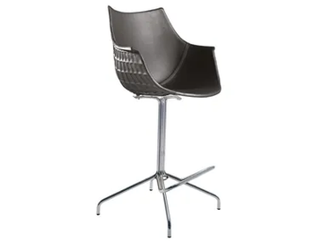 MERIDIANA - Swivel leather stool with back by Driade - view 2
