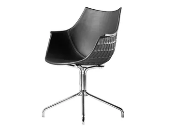 MERIDIANA - Polycarbonate and leather chair with armrests by Driade - view 2