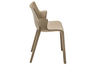 LOU EAT - Leather chair with armrests by Driade - view 3