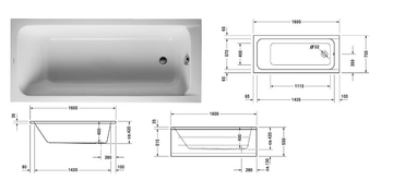 D-CODE - Built-in acrylic bathtub by Duravit - view 3