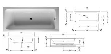 D-CODE - Built-in acrylic bathtub by Duravit - view 3