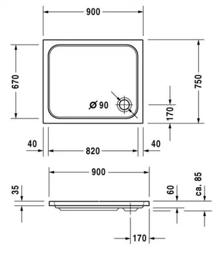 D-CODE - Rectangular acrylic shower tray by Duravit - view 3