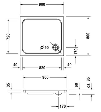 D-CODE - Rectangular acrylic shower tray by Duravit - view 3