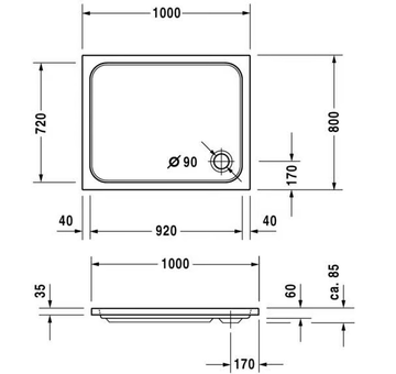 D-CODE - Rectangular acrylic shower tray by Duravit - view 3