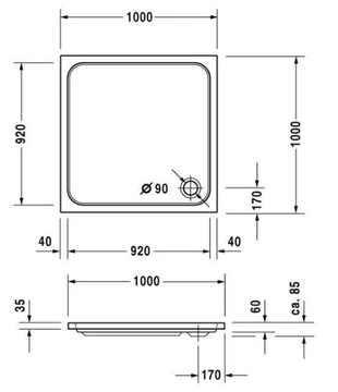 D-CODE - Acrylic shower tray by Duravit - view 3
