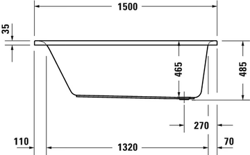 D-NEO - Built-in hydromassage acrylic bathtub by Duravit - view 3
