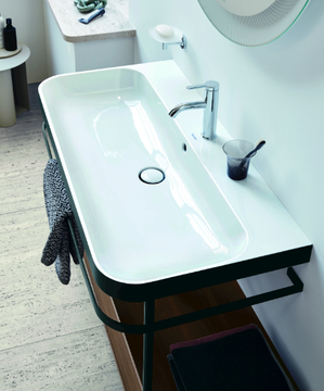 HAPPY D.2 PLUS - Console ceramic washbasin with towel rail by Duravit - view 3