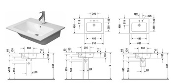 ME - Inset rectangular washbasin by Duravit - view 3