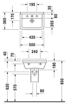 STARCK 3 - Ceramic washbasin with overflow by Duravit - view 3