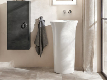 WHITE TULIP - Freestanding round single ceramic washbasin by Duravit - view 3