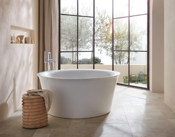 WHITE TULIP - Freestanding round ceramic bathtub by Duravit - view 3
