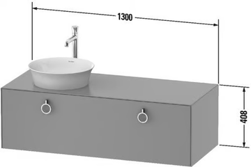 WHITE TULIP WT4982 - Single wall-mounted wooden vanity unit with drawers by Duravit - view 3