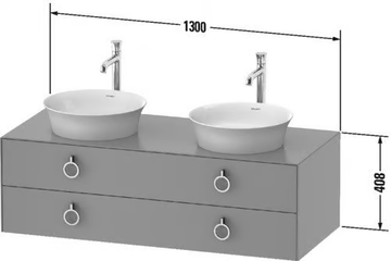 WHITE TULIP WT4993 - Double wall-mounted wooden vanity unit with drawers by Duravit - view 3