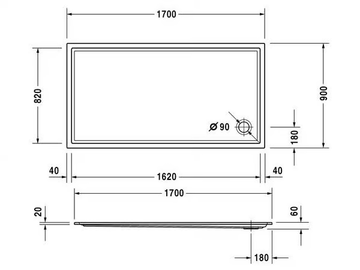 STARCK - Rectangular acrylic shower tray by Duravit - view 3