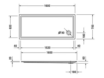 STARCK - Rectangular acrylic shower tray by Duravit - view 3
