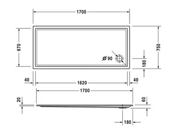 STARCK - Rectangular acrylic shower tray by Duravit - view 3