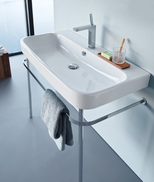 HAPPY D.2 - Console ceramic washbasin with overflow by Duravit - view 3