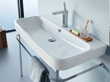HAPPY D.2 - Console ceramic washbasin with overflow by Duravit - view 2