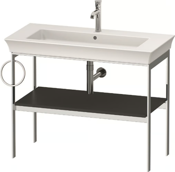 WHITE TULIP WT4543 / WT4544 - Floor-standing single metal console sink with towel rail by Duravit - view 3