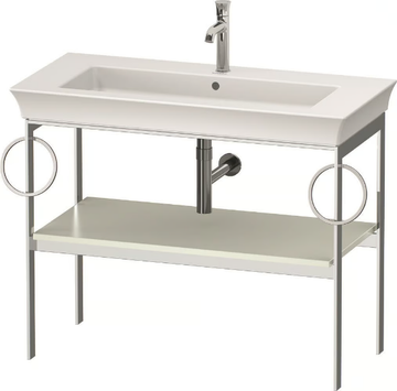 WHITE TULIPE WT4546 / WT4547 - Floor-standing single metal console sink with towel rail by Duravit - view 3