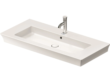 WHITE TULIP - Rectangular single ceramic washbasin with overflow by Duravit - view 2