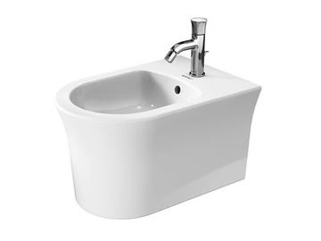 WHITE TULIP - Wall-hung ceramic bidet with overflow by Duravit - view 2