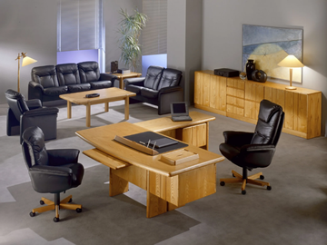 COMMODORE - L-shaped wooden executive desk by Dyrlund - view 3
