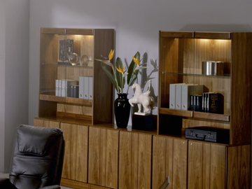 COMMODORE - Wood and glass office shelving by Dyrlund - view 2