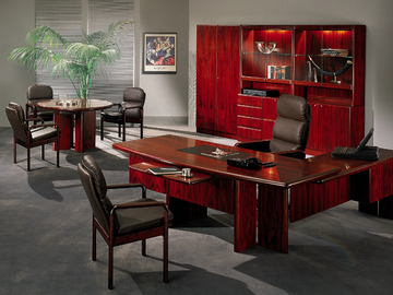 COMMODORE - Tall cherry wood office storage unit by Dyrlund - view 3