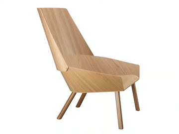EUGENE - Oak armchair high-back by E15 - view 3