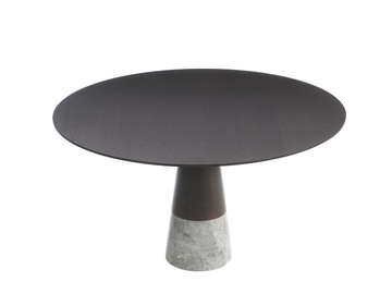 ECHO - Round solid wood dining table by ENNE - view 2