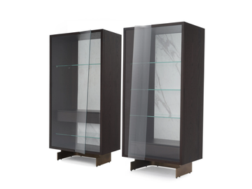 LEAF - Wood and glass display cabinet with integrated lighting by ENNE - view 3
