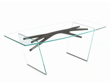 LOOP - Rectangular glass table by ENNE - view 2